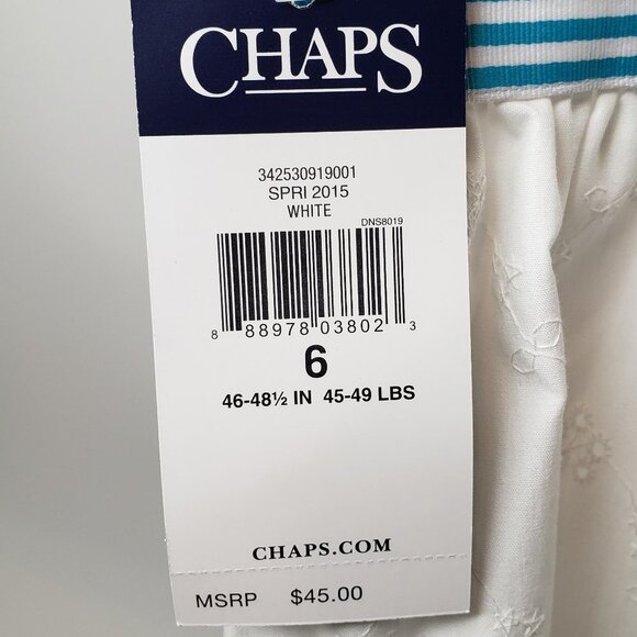 NWT Chaps Embroidered Floral Girl's Sunday Dress 6 - Picture 5 of 7